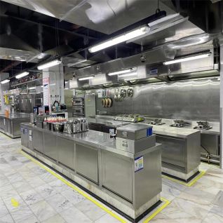 professional commercial kitchen design and utensiles for college cafeteria
