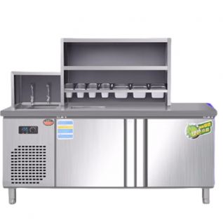 customizable stainless steel coffee, milk tea, water, drinks bar table for commercial kitchens
