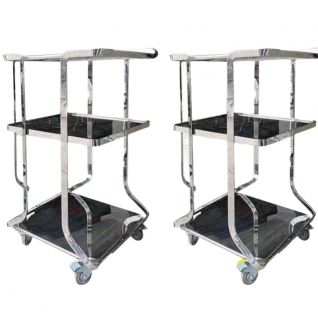 customize stainless steel dish delivering trolley for hotpot